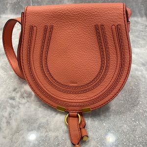 Chloe Marcie Mini Leather Cross Body Bag in Coral